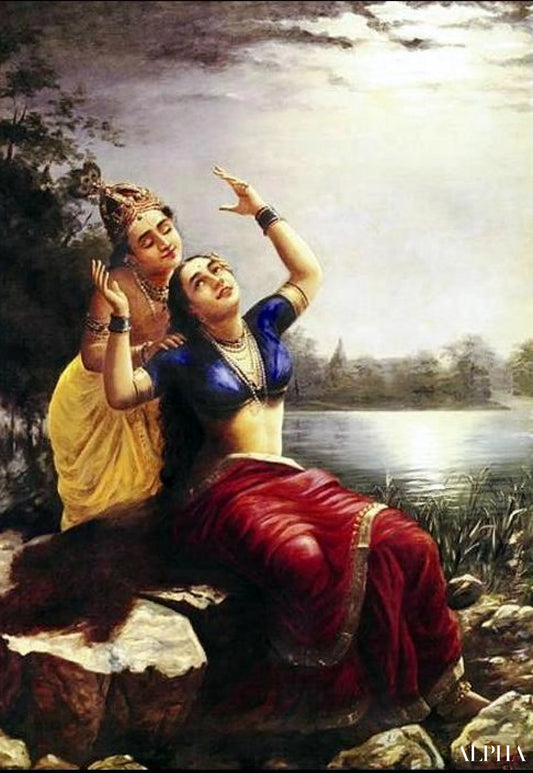 Radha and Madhav - Raja Ravi Varma - Reproductions de tableaux et peintures haut de gamme