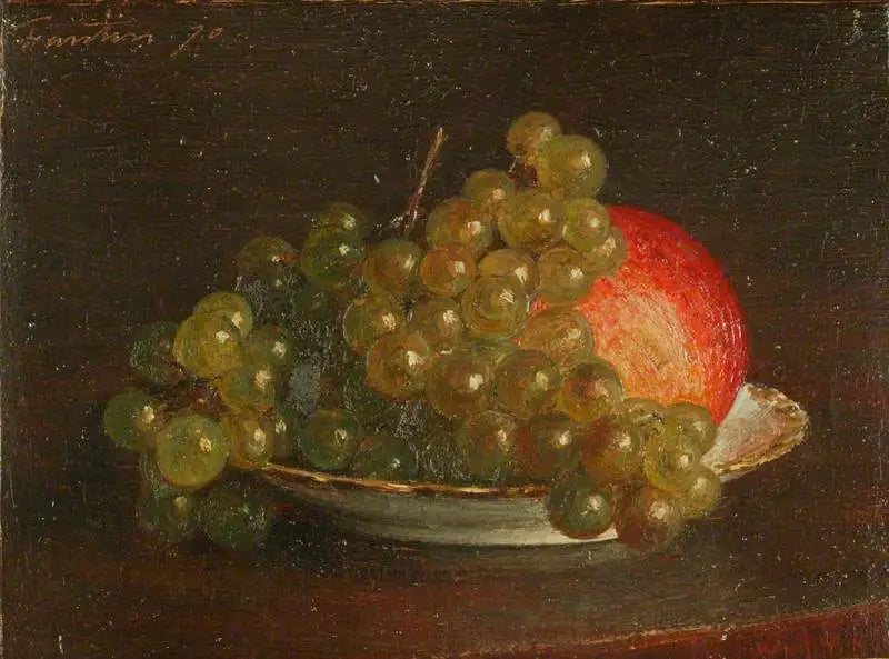 Uva bianca e mela in una tazza - Henri Fantin-Latour