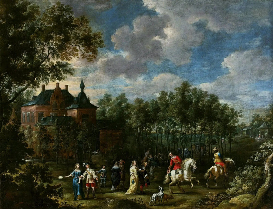 Rassemblement dans un parc - David Teniers il Giovane