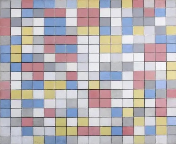 Rastercomposizione 9: il dambordcomposite contiene colori diversi - Piet Mondrian
