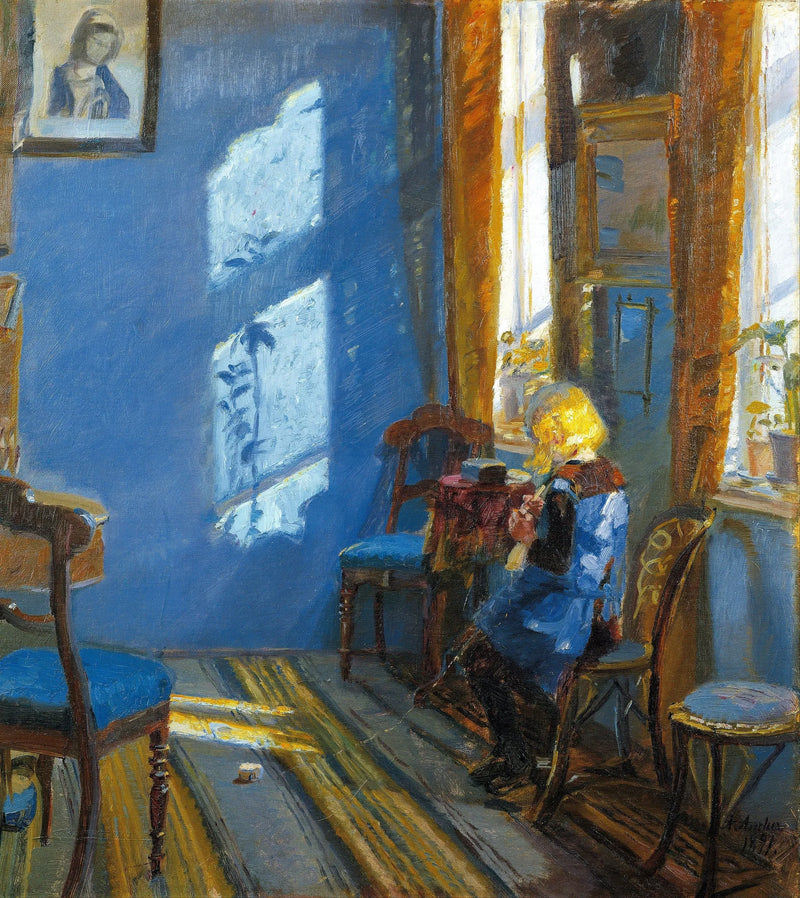 Un raggio di sole nella stanza blu - Anna Ancher