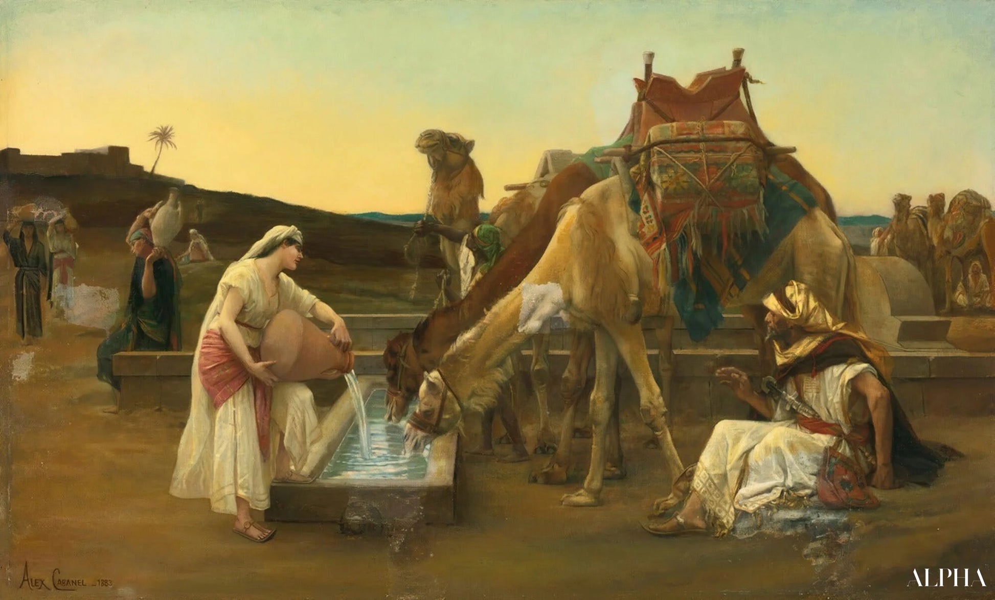 Reproduction du tableau « Rebecca Et Eliézer - Alexandre Cabanel » par Alpha Reproduction en peinture à l’huile