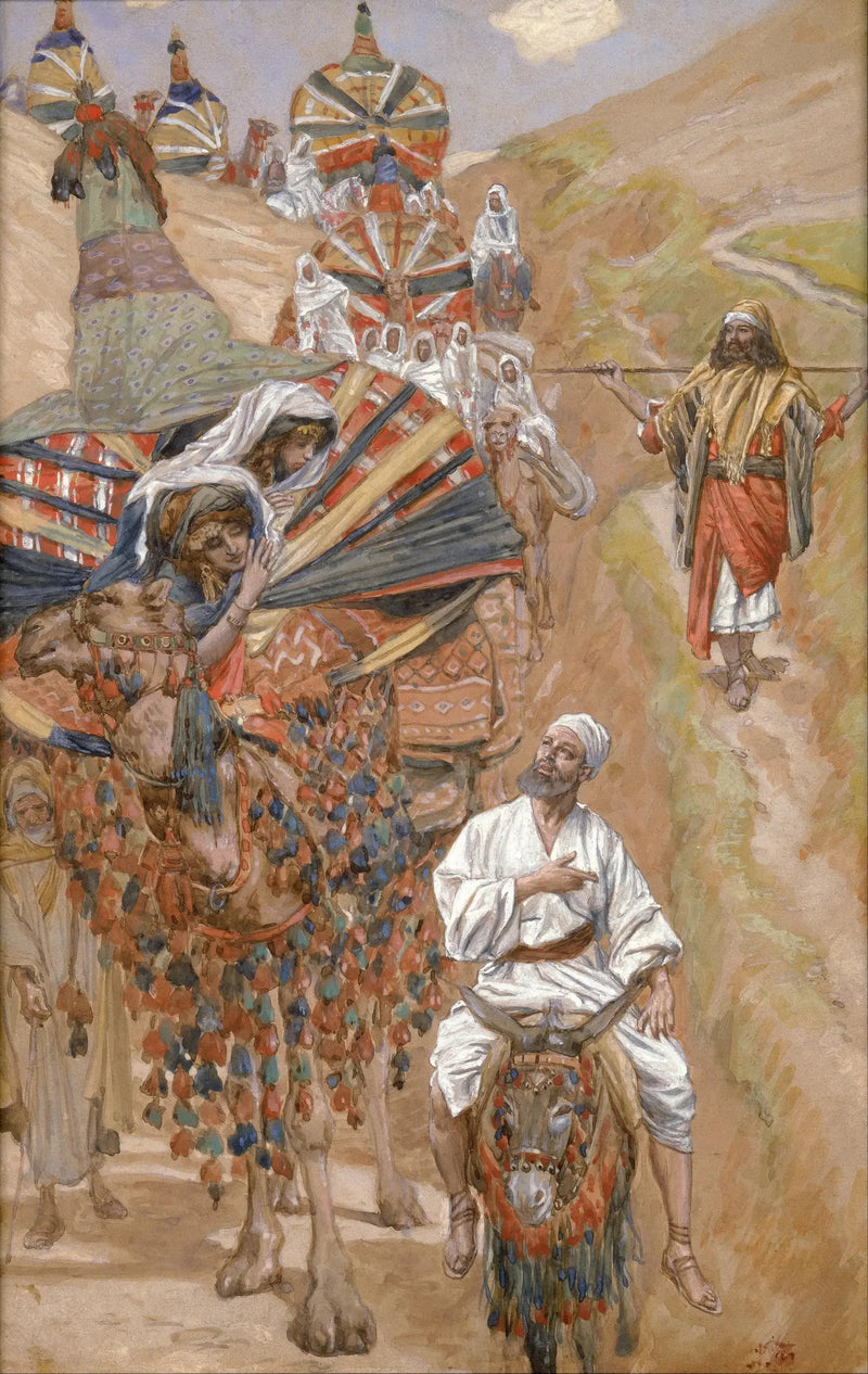 Rebecca incontra Isacco per strada - James Tissot