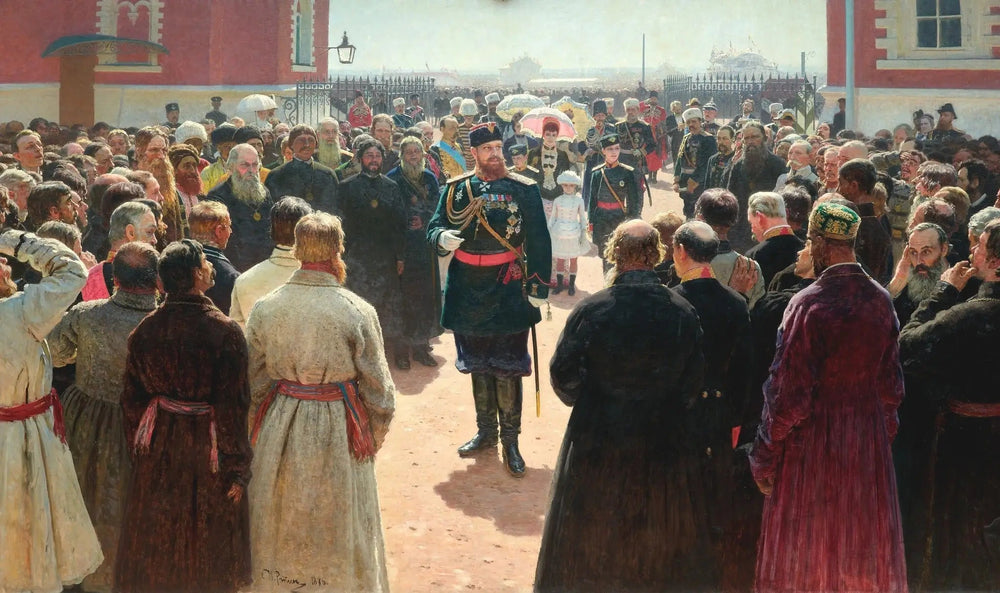 Réception par Alexandre III des syndics de volosts dans la cour du palais Petrovski - Ilya Repin image 1 reproduction artisanale de tableau