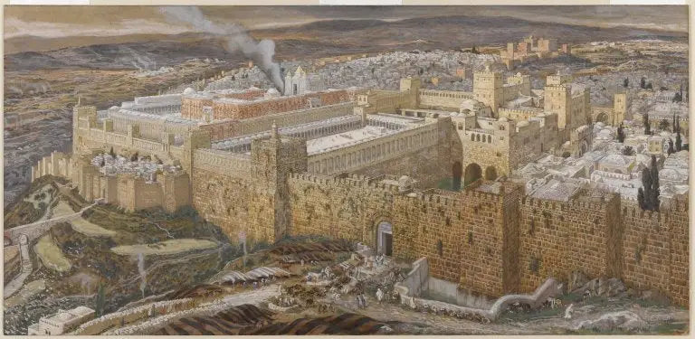 Ricostruzione di Gerusalemme e del tempio di Erode - James Tissot