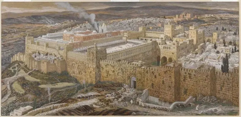 Ricostruzione di Gerusalemme e del tempio di Erode - James Tissot