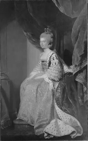Regina Charlotte-Sophie di Meclemburgo-Strelitz. Épouse di George III. - Joshua Reynolds