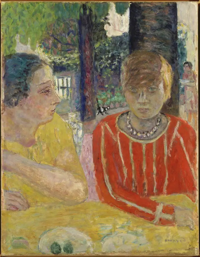 Regina Natanson e Marthe Bonnard con il corpetto rosso - Pierre Bonnard