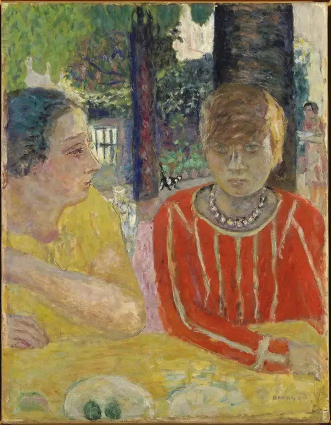 Regina Natanson e Marthe Bonnard con il corpetto rosso - Pierre Bonnard