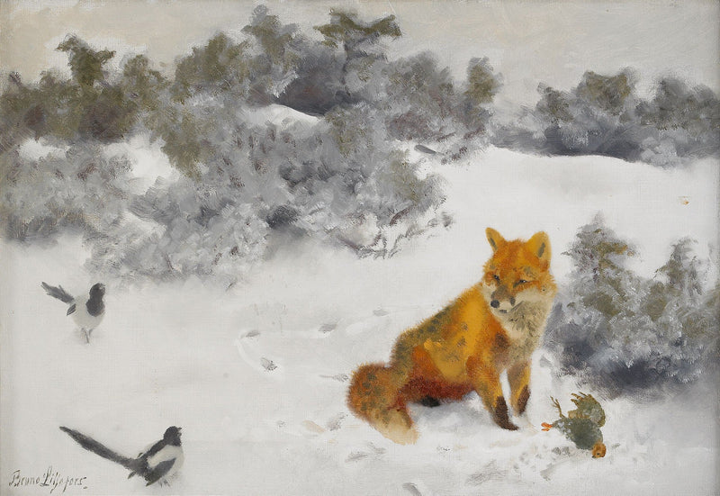 Volpe in un paesaggio invernale - Bruno Liljefors