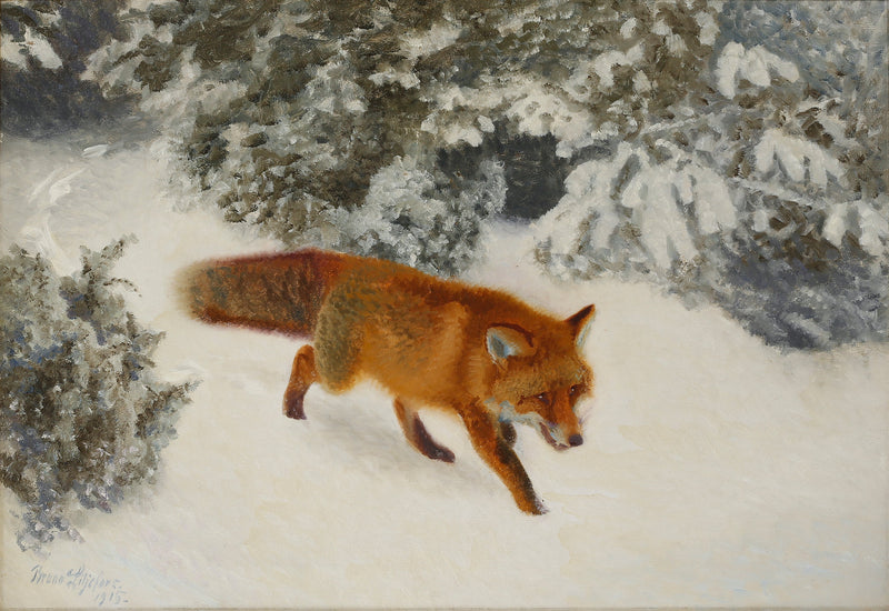 Volpe in un paesaggio invernale - Bruno Liljefors