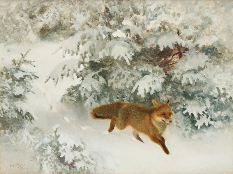 Volpe in un paesaggio invernale - Bruno Liljefors
