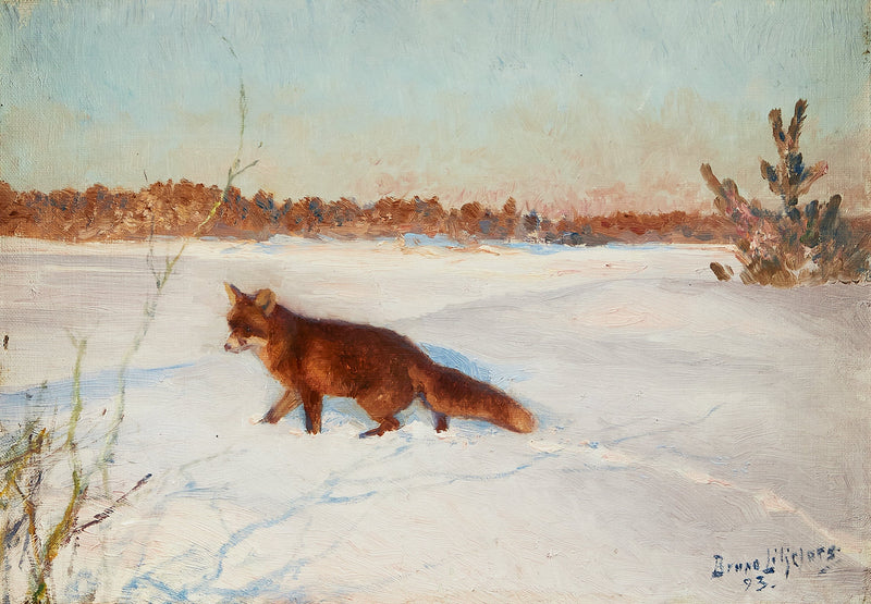 Volpe in un paesaggio invernale innevato - Bruno Liljefors