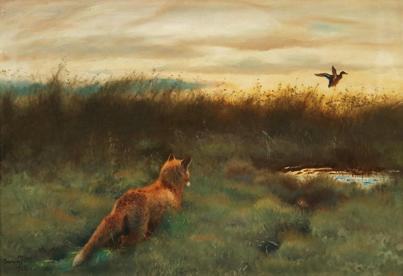 Volpe e anatra - Bruno Liljefors