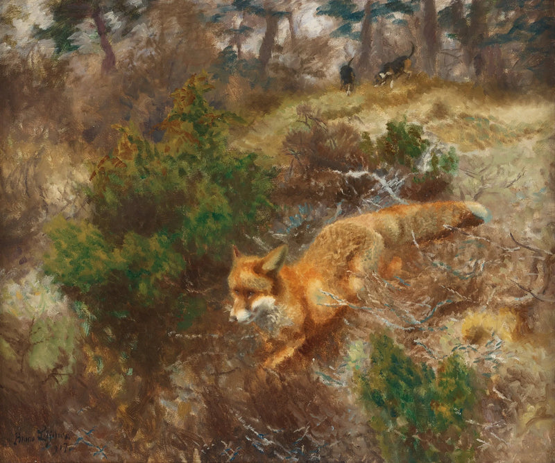 Volpi e cani da caccia - Bruno Liljefors