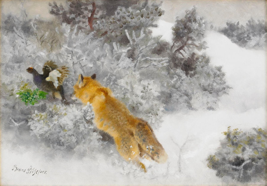 Volpe e fagiano di monte - Bruno Liljefors