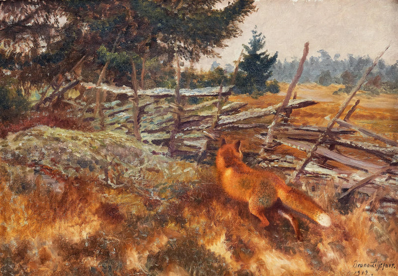 Volpe vicino alla recinzione rotonda - Bruno Liljefors