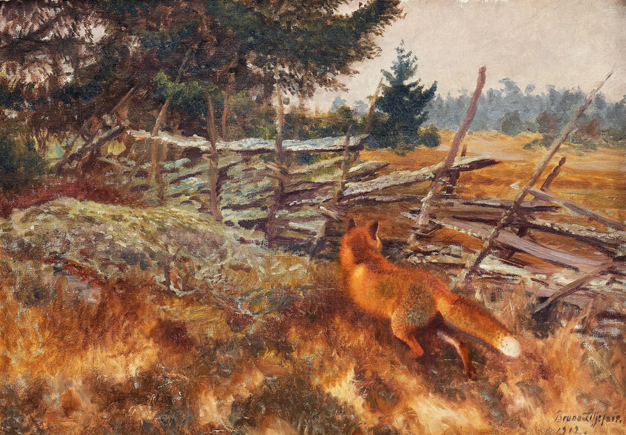 Volpe vicino alla recinzione rotonda - Bruno Liljefors