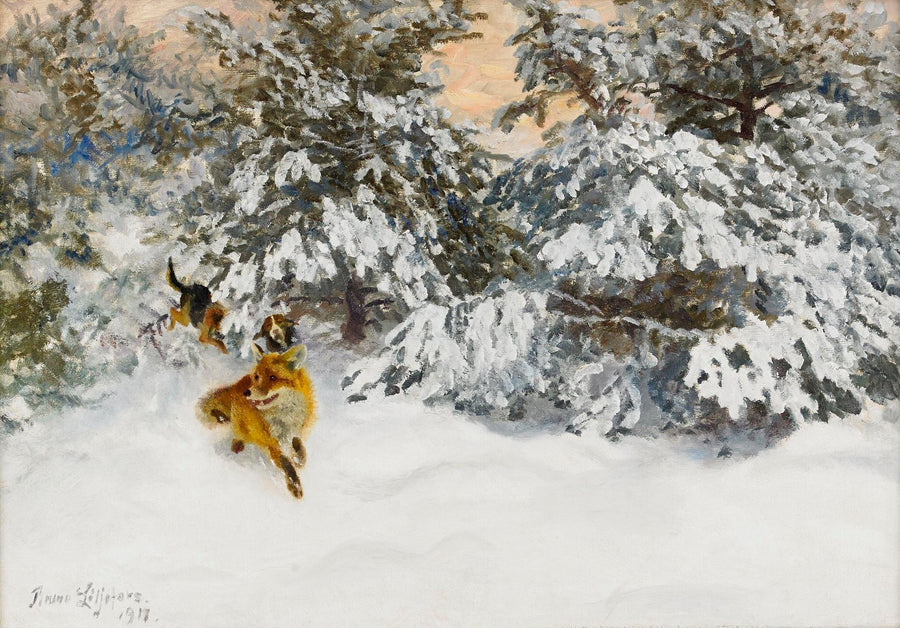 Volpi e cani da caccia - Bruno Liljefors