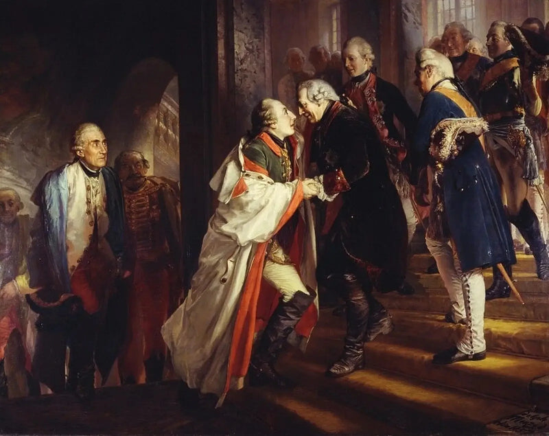 Incontro di Federico II con l'imperatore Giuseppe II a Neisse nel 1769 - Adolph von Menzel