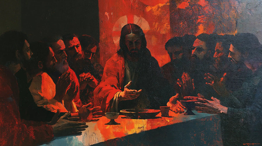 La Main du Christ — Cène rouge et présence des apôtres