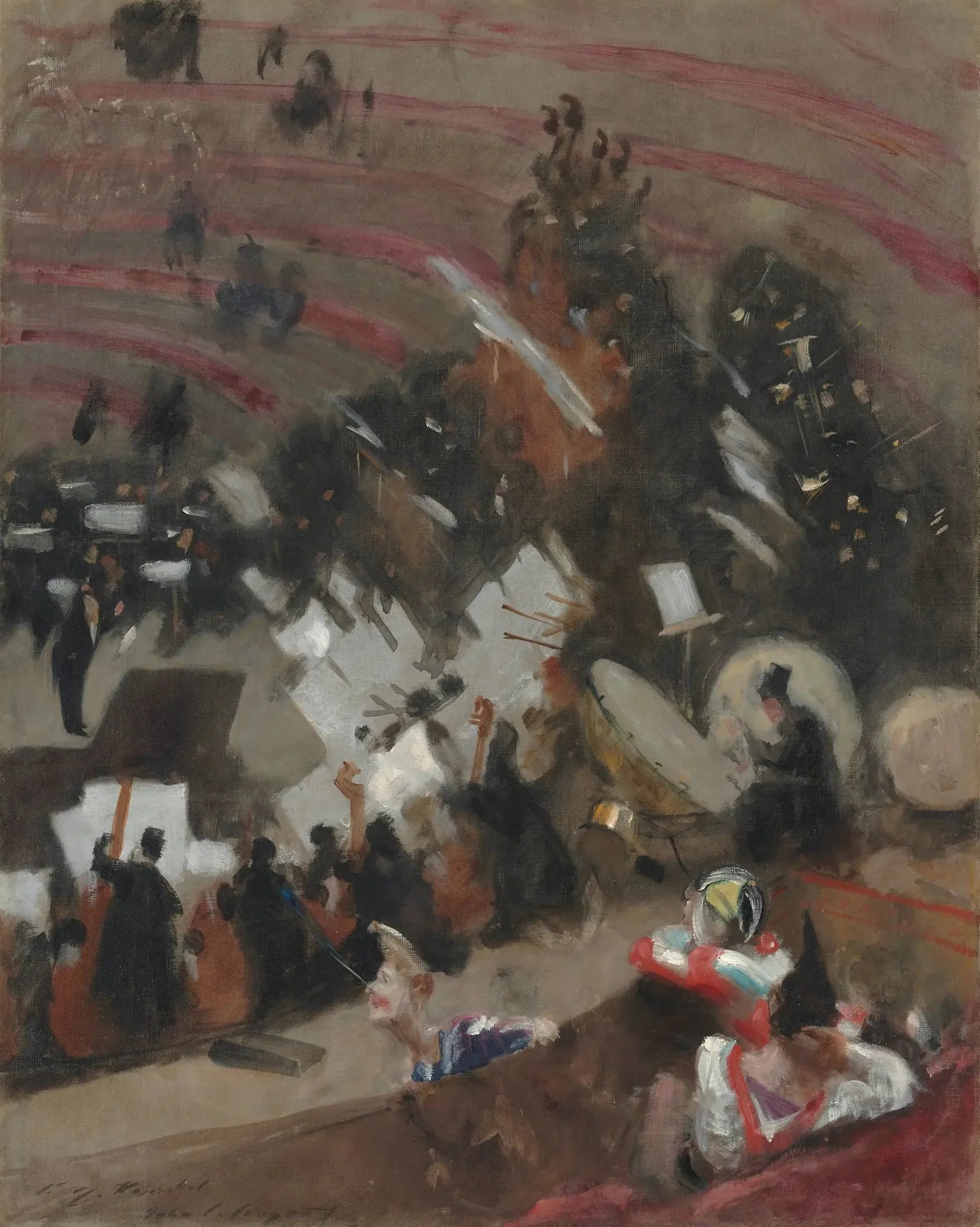 Répétition de l'Orchestre Pasdeloup au Cirque d'Hiver - John Singer Sargent image 1 copie peinte à la main à l’huile