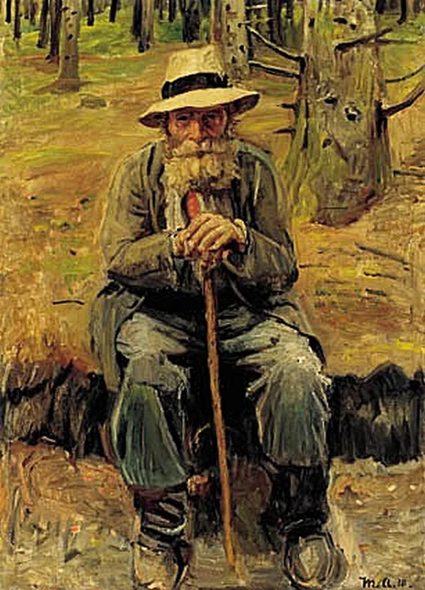 Riposando sul ciglio di una strada forestale. - Michael Peter Ancher