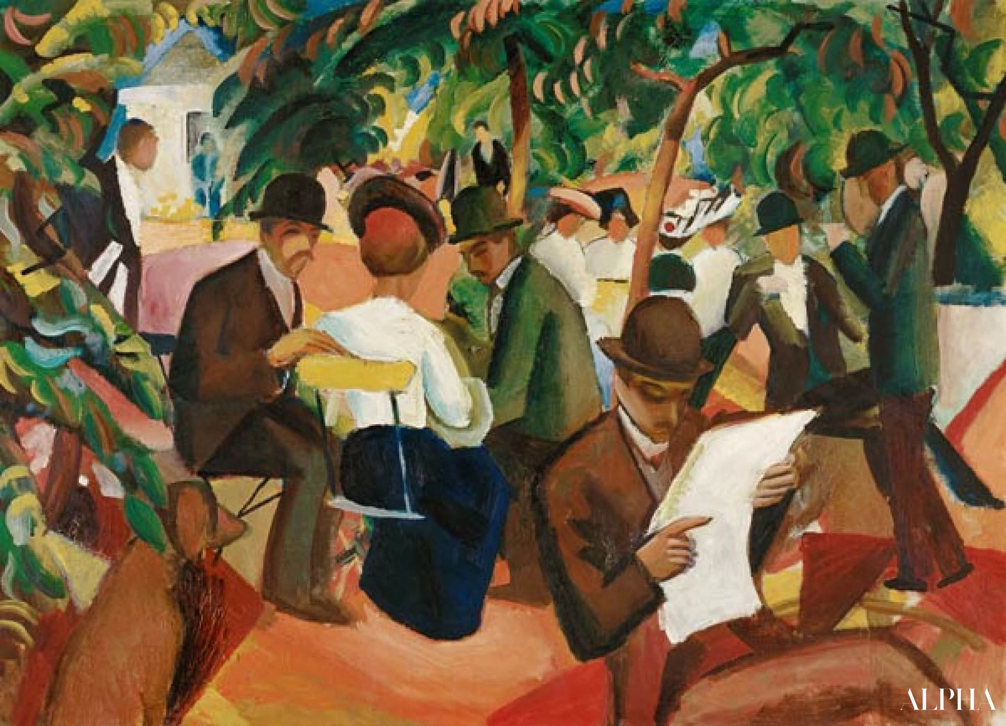 Reproduction du tableau « Restaurant du jardin - August Macke » par Alpha Reproduction en peinture à l’huile
