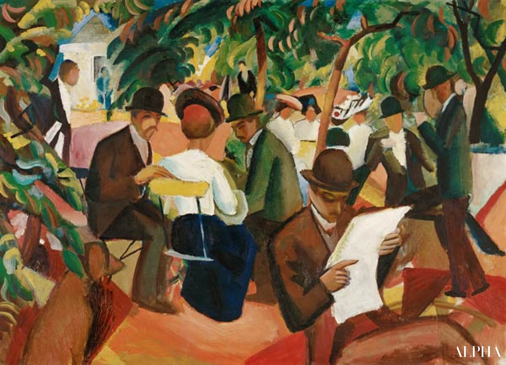 Reproduction du tableau « Restaurant du jardin - August Macke » par Alpha Reproduction en peinture à l’huile