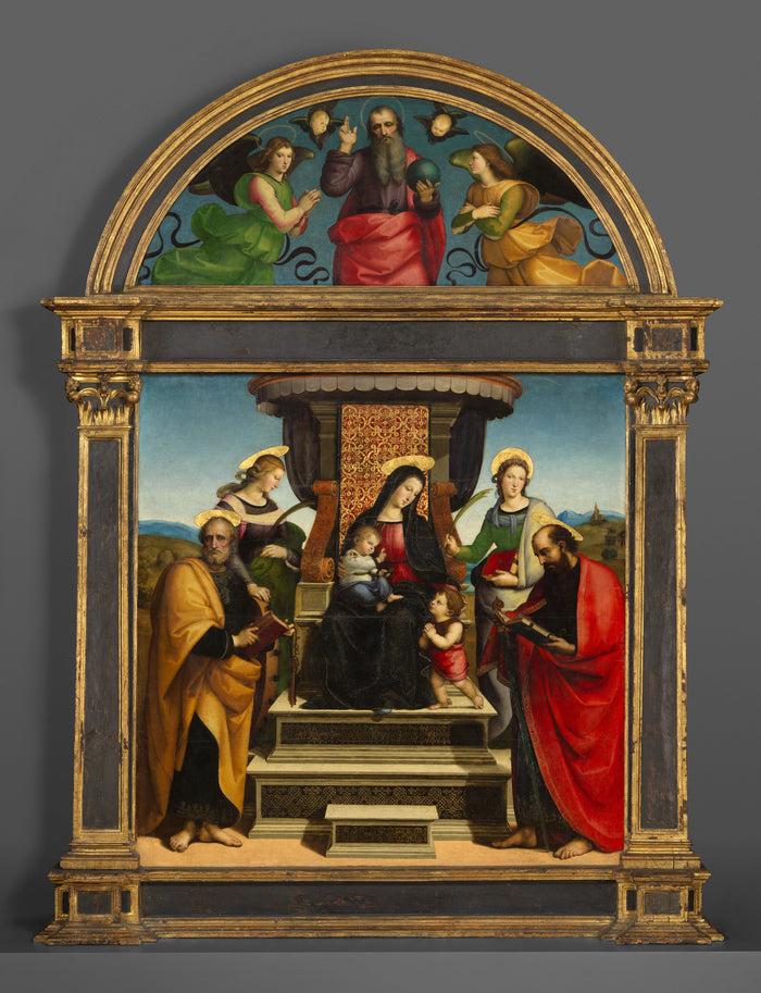 Vergine col Bambino in trono e santi, pala Colonna, 1504-1505 circa - Raphaël