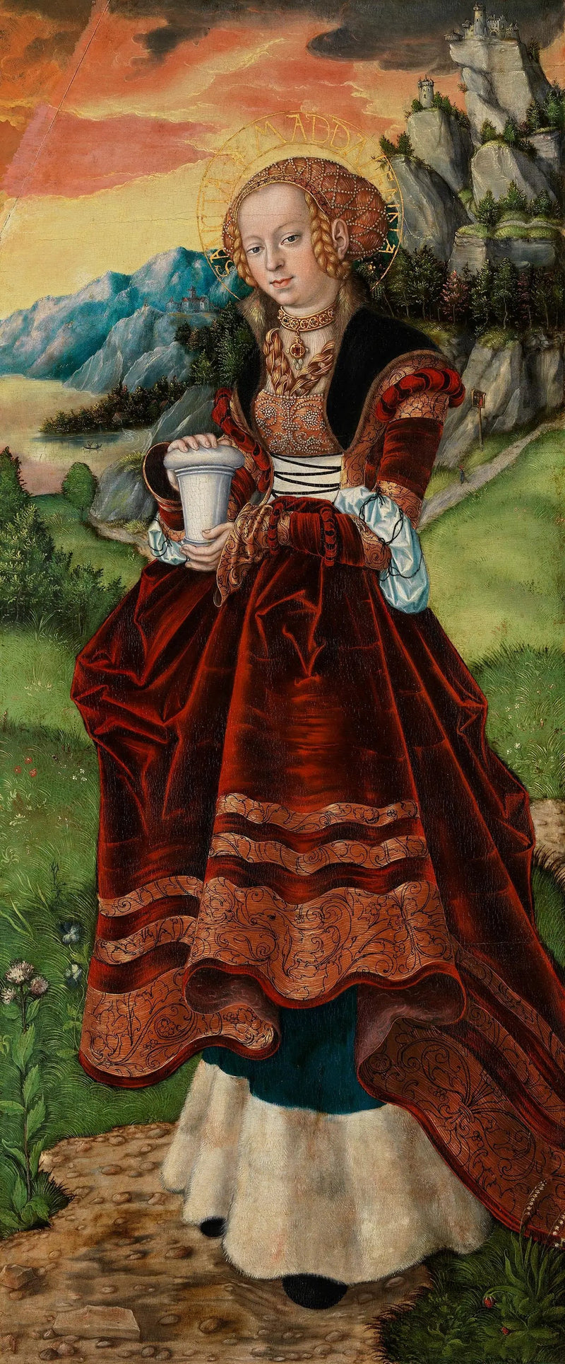 Retable de Pfirtscher : Santa Maria Magdalena - Lucas Cranach l'Ancien