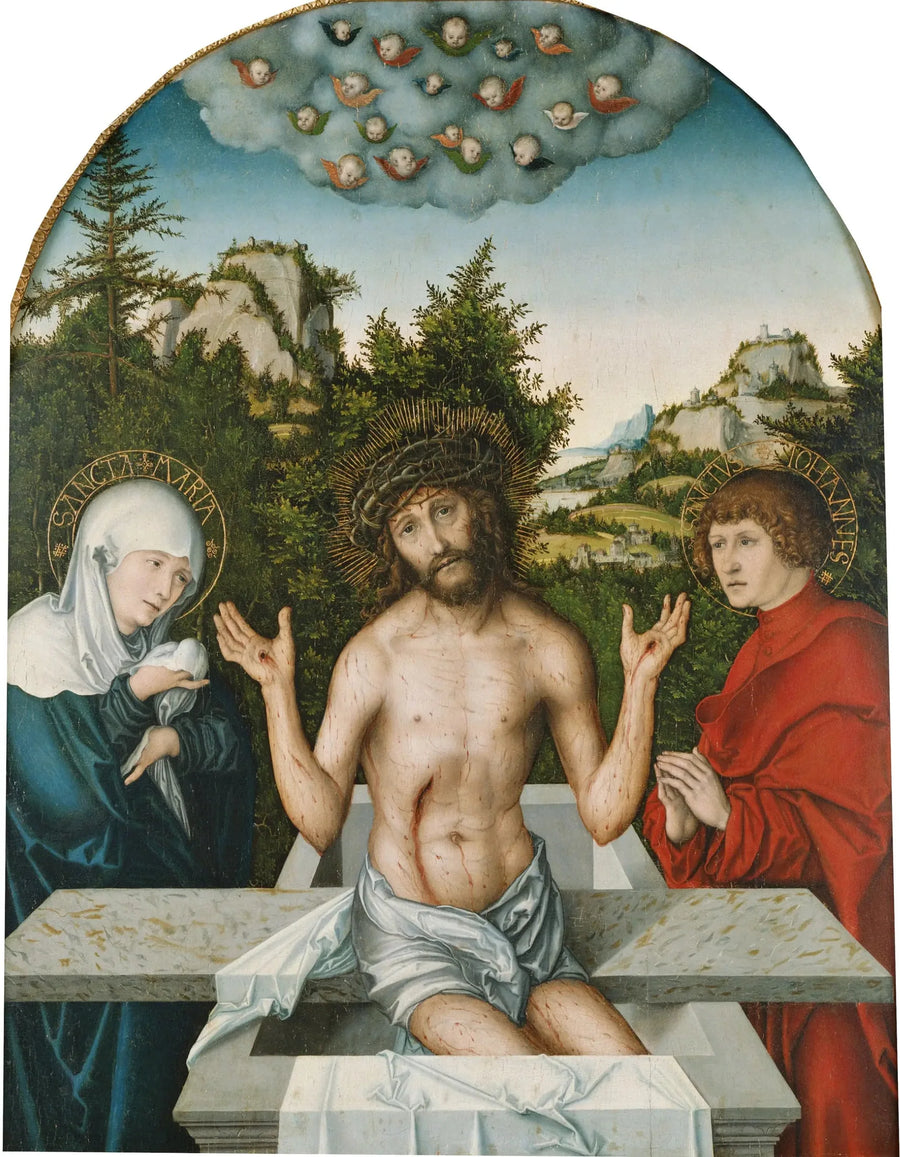 Retable de Pfirtscher : Il Cristo uomo di dolore - Lucas Cranach il Vecchio