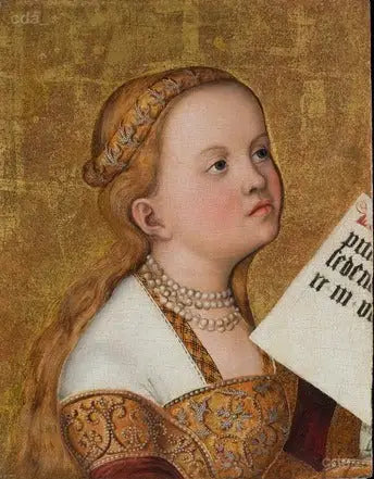Retable de Praga [ala sinistra, frammento] : Santa (Apollonia ?) - Lucas Cranach il Vecchio