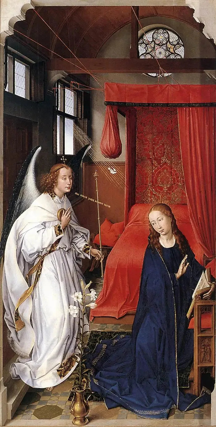 Retable de saint Colomba : Annonciation - Rogier van der Weyden image 1 reproduction réalisée par Alpha Reproduction