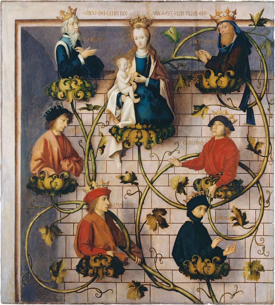Retable dominicain de Francfort : Albero di Jesse (parte superiore) - Hans Holbein il Vecchio