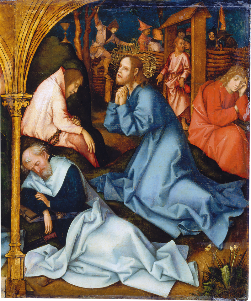 Retable dominicano di Francoforte : L'agonie nel giardino - Hans Holbein il Vecchio