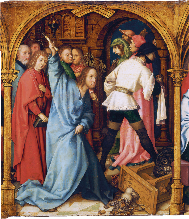 Retable dominicain de Francfort : La purification du temple - Hans Holbein the Elder