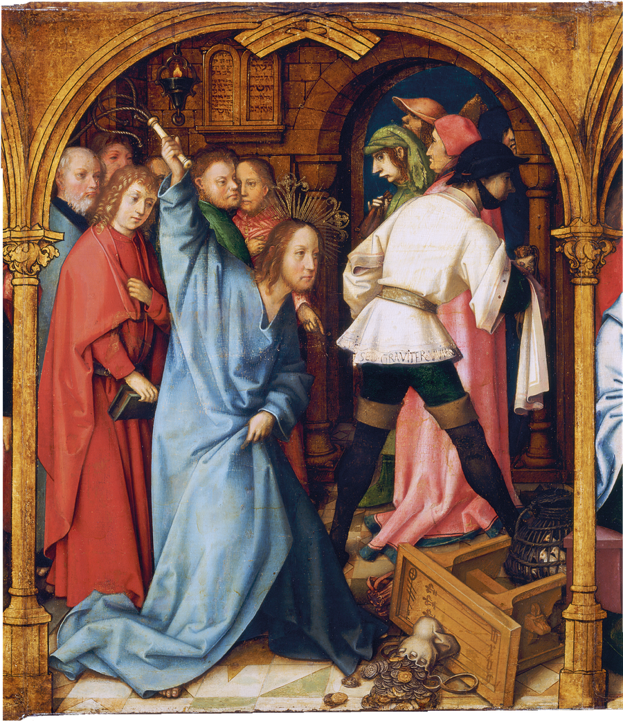Retable dominicain de Francfort : La purification du temple - Hans Holbein the Elder