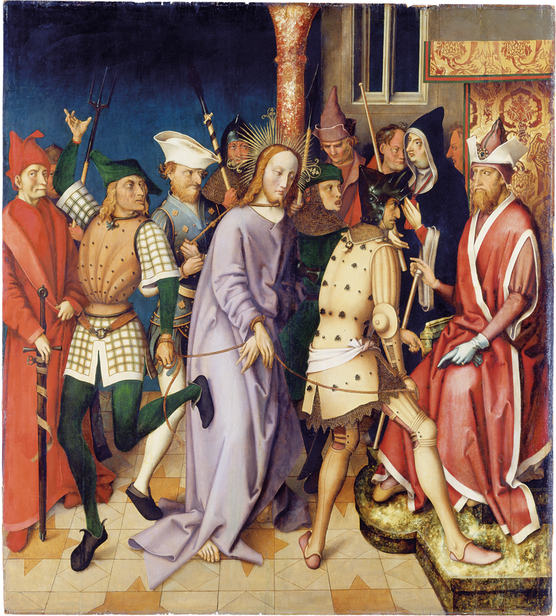 Retable dominicano di Francoforte : Il Cristo davanti a Ponzio Pilato - Hans Holbein il Vecchio