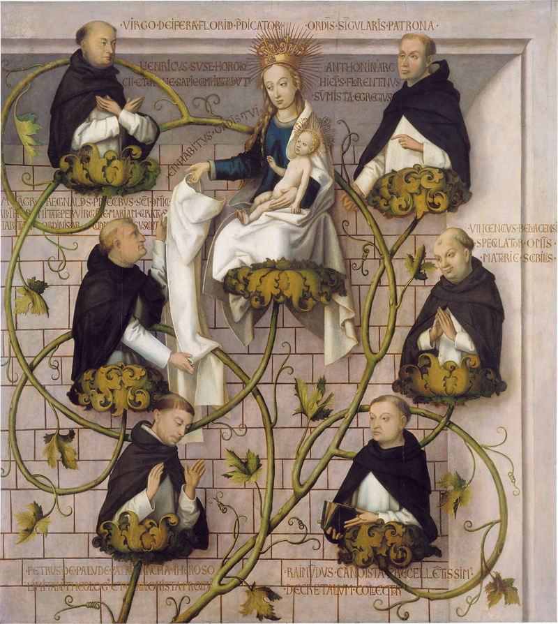Retablo dominicano de Frankfurt: Linaje de la orden dominicana (parte superior) - Hans Holbein el Viejo
