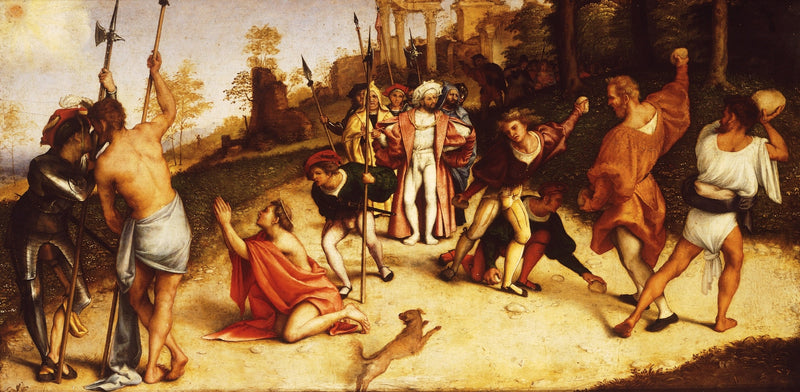 Retablo del Martirio de san Esteban, division de Martinengo - Lorenzo Lotto