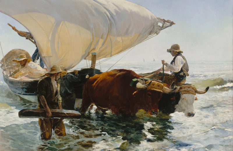 Ritorno dalla pesca: traino della barca - Joaquín Sorolla