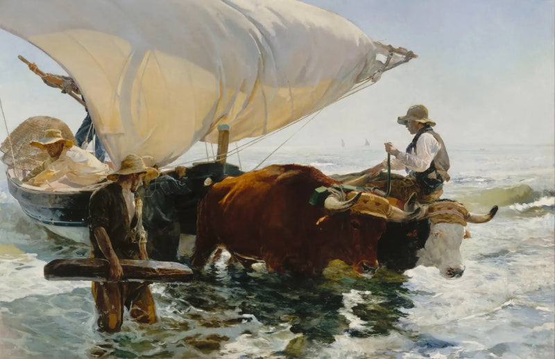Ritorno dalla pesca: traino della barca - Joaquín Sorolla