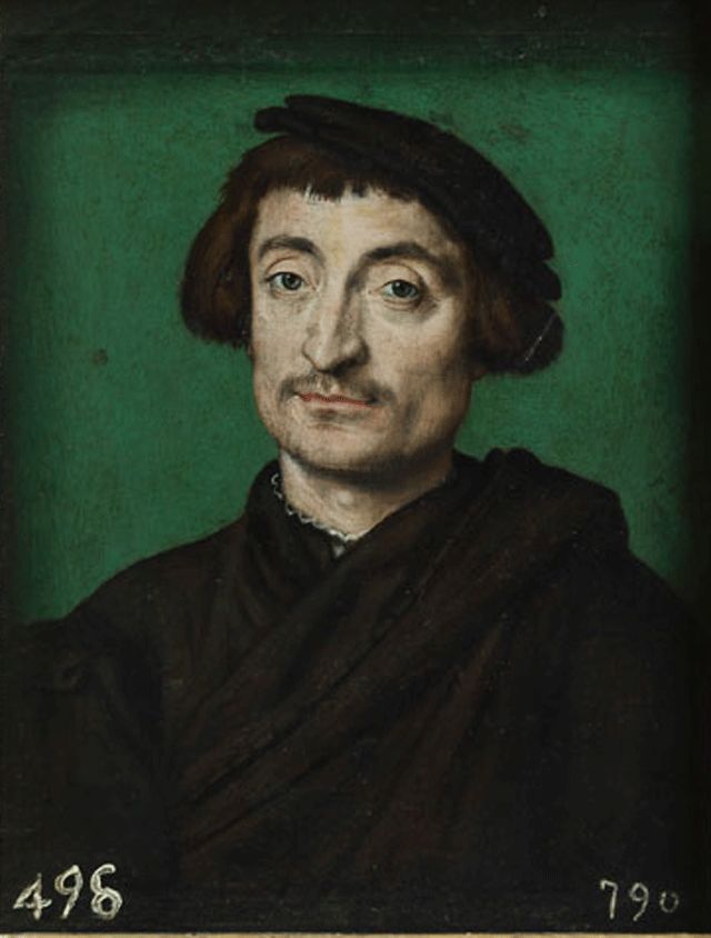 Retrato de hombre con capa terciada y gorra - Corneille de Lyon image 1 tableau peint à l’huile sur toile