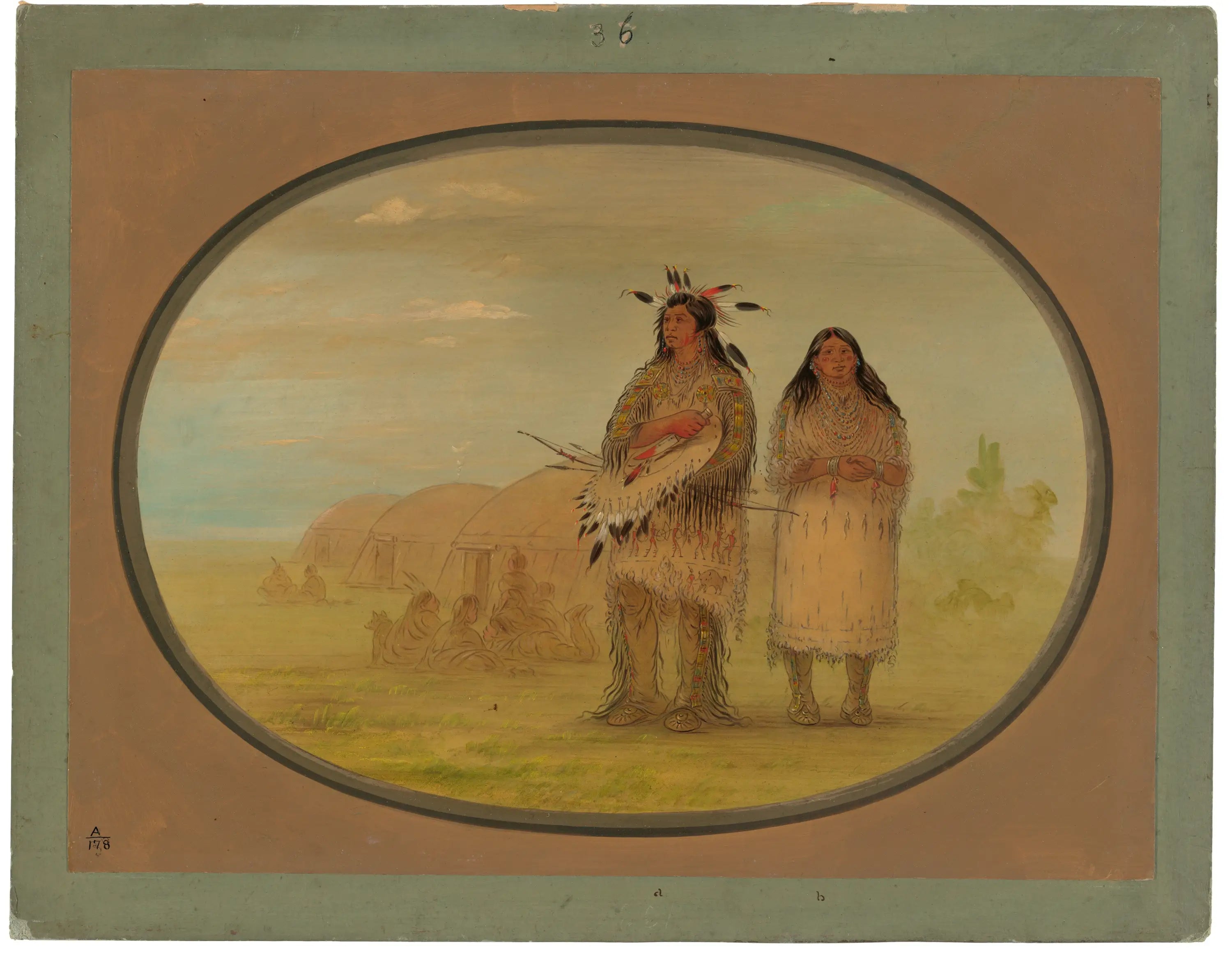 Riccarree Chief et sa femme - George Catlin - Alpha Reproduction