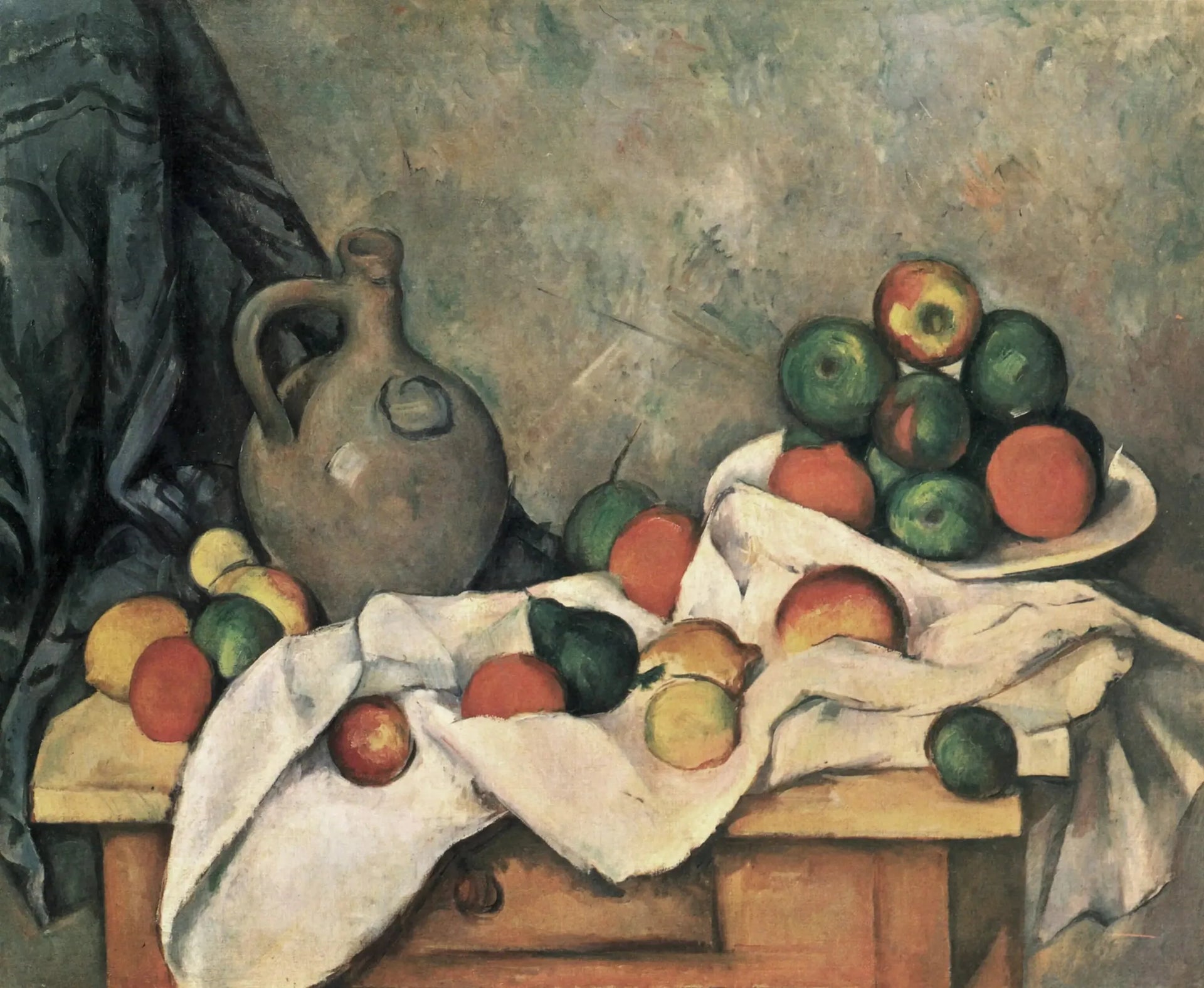 Rideau, cruchon et compotier - Paul Cézanne image 1 tableau peint à l’huile sur toile