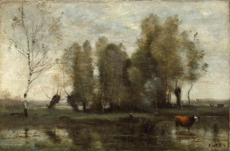 Tenda di alberi nelle paludi - Jean-Baptiste Camille Corot