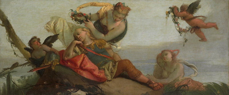 Le Rinaldo endormi couronné d'une couronne de fleurs par Amida - Francesco Zugno