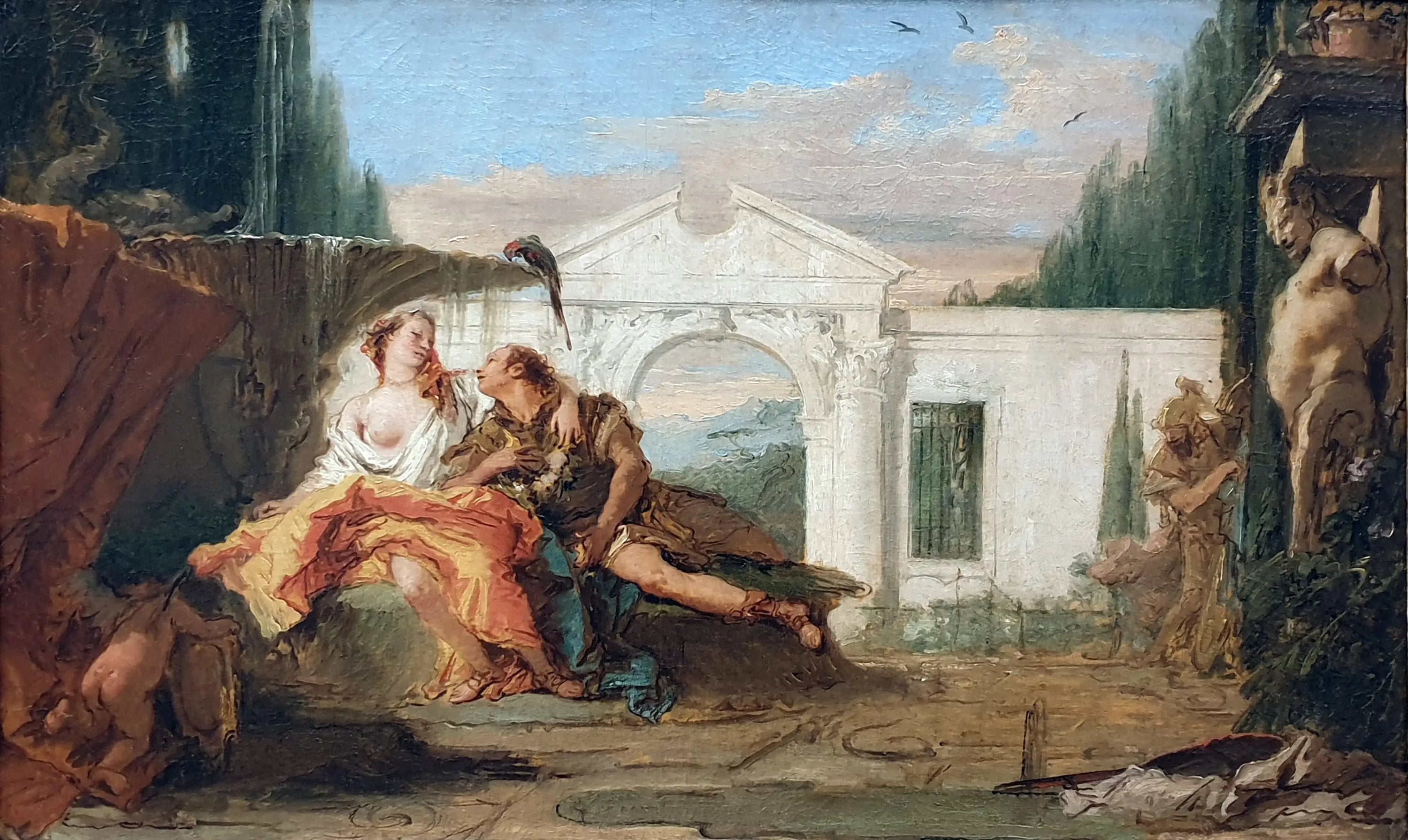 Rinaldo et Armida dans le jardin magique d’Armida écoutés par Carlo et Ubaldo - Giovanni Battista Tiepolo - Alpha