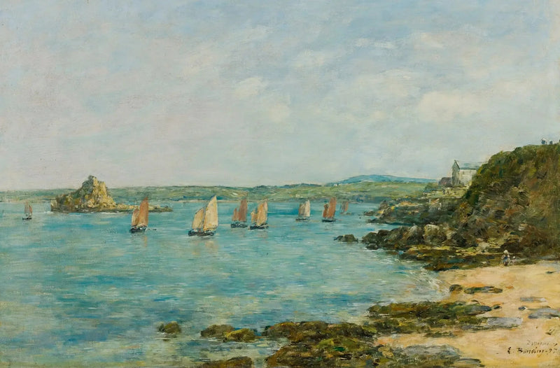 Riva di Douarnenez, barche da pesca nella baia - Eugène Boudin